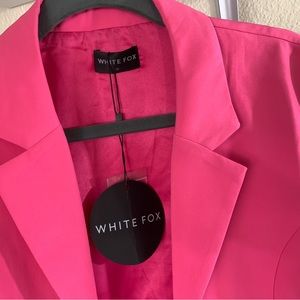 Barbie Pink Cropped Blazer by White Fox Brand NWT Sz S Hot Pink Jacket for Women